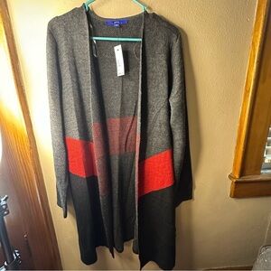 Apt. 9 Charcoal Open Front Cardigan size large